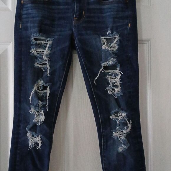 American Eagle Outfitters  360 Super Stretch distressed jeggings  Sz 2 NWOT - Picture 3 of 10
